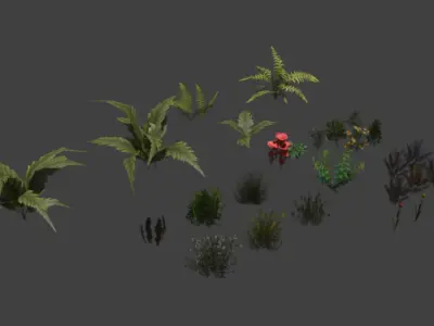 Trees and Bushes Pack Optimized Low-Poly Nature Assets Low-poly 3D model