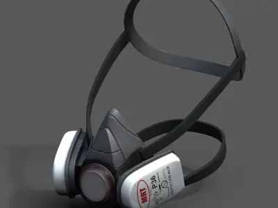 Gas mask helmet scifi futuristic mask protection  Low-poly 3D model