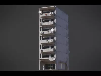 Dystopian Cyberpunk Building 11 Low-poly 3D model