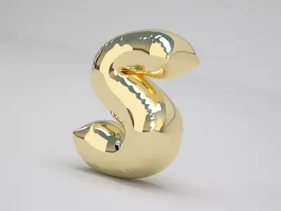 S Balloon Gold 3D model