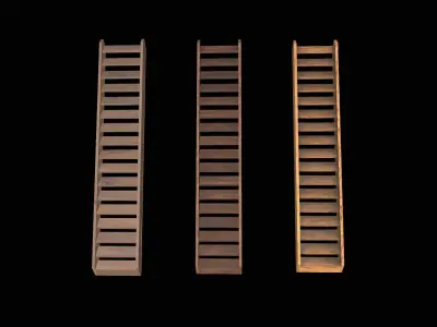 Ladder wooden Free low-poly 3D model