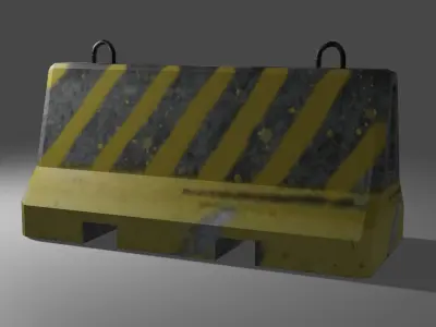 Road block Low-poly 3D model shop