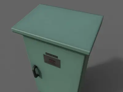PBR Electric Box Green V5 Low-poly 3D model