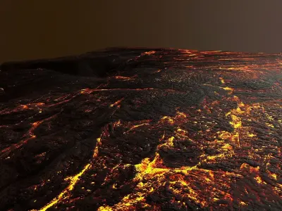 Lava Terrain Magma Surface Landscape PBR 01 Low-poly 3D model