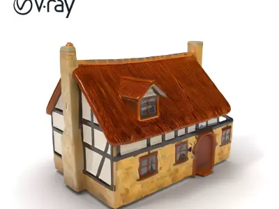 Rustic Cottage Model Pack with PBR Textures Low-poly 3D model