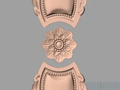 European furniture 3D relief models for CNC wood engraving E235 3D model