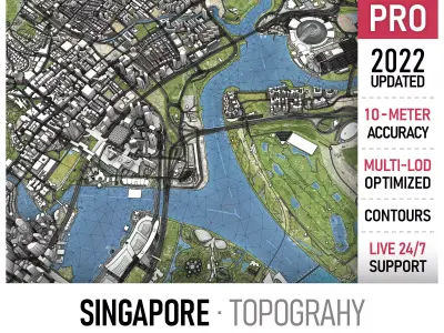 Singapore Low-poly 3D model