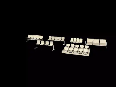Waiting Room Chairs set 3D model