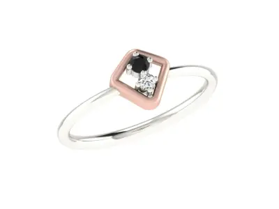 Solitaire Women Engagement Band Ring 3D print model
