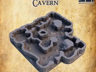 Openlock Cavern Tabletop Terrain 28 MM 3D print model