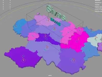 Sivas  Central Anatolia Region  Turkey map region geography 3D model