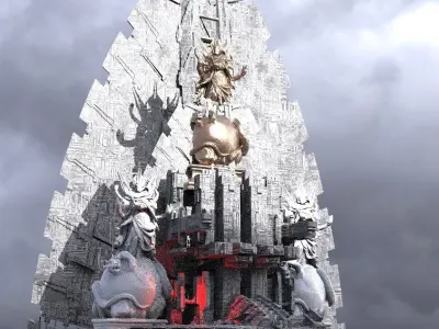 Alien Inquisitor City Arch Reactor Kitbash 3D model