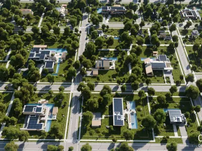 20 Modern house neighborhood with interior For Blender 3D model