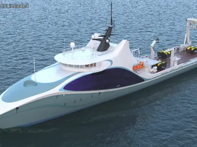  Ship with Underwater and Flying UAV on Board 