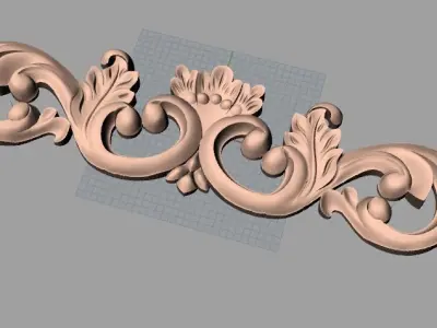 European style flower 3D relief STL Model for cnc engraving E085 3D model