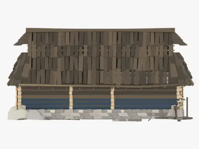 Stylized Low-Poly Game Village House for Creative Projects Low-poly 3D model