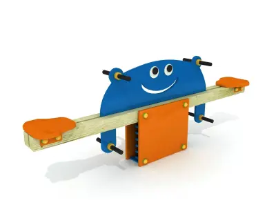 Kids Game Play Equipment 007 Frog Seesaw 3D model