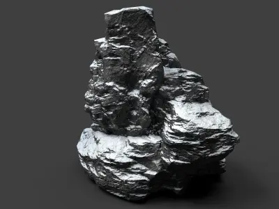 Snowy Rock 4-3 Low-poly 3D model