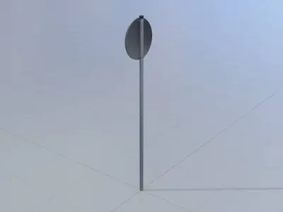 Traffic sign 274-70 Speed limit 70 km h Size-2 Low-poly 3D model