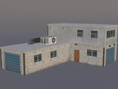 Garage Bulding Free low-poly 3D model