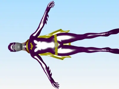 Batgirl 3d model cartoon style full 3d coloured  3D model