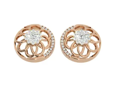 Flower Light wt Pendant Earrings Set 3dm stl obj mtl gltf glb  3D print model