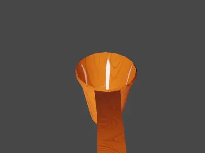 Wooden tea spoon with real dimension  Low-poly 3D model