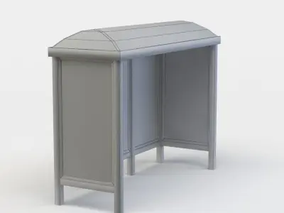 Bus stop Low-poly 3D model 17