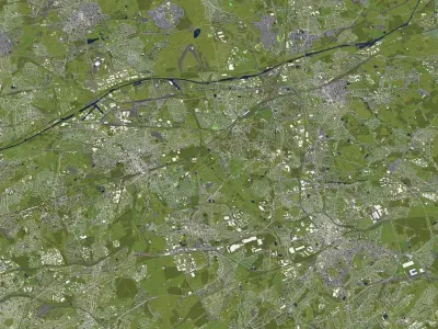 Bochum Germany 50x50km 3D City Map 3D model