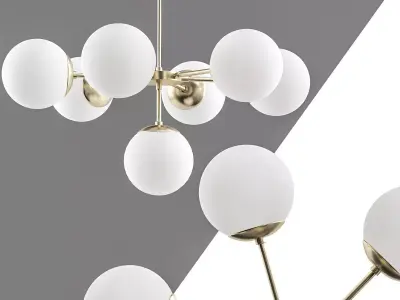 Copper Light Chandelier 7 3D model