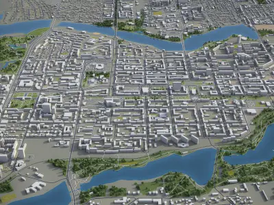 Donetsk  Low-poly 3D model
