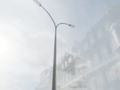 Street Light 11 version 16 10m with pole 4 Low-poly 3D model