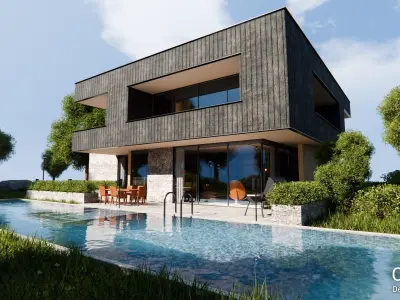 2026 Modern Modular House 9 for Blender Eevee and Cycles 3D model