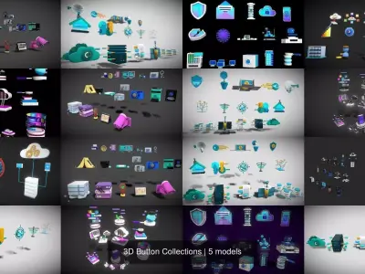 3D Button Collections 3D Model Pack