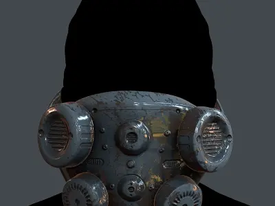 Gas mask helmet 3d model scifi Low-poly 3D model Low-poly Low-poly 3D model buy