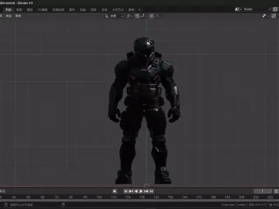 futuristic concept sci-fi design  soldier 3D model