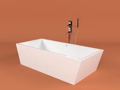 bathtub and faucet 3D model