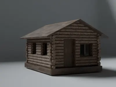 Wooden cabin Low-poly 3D model buy