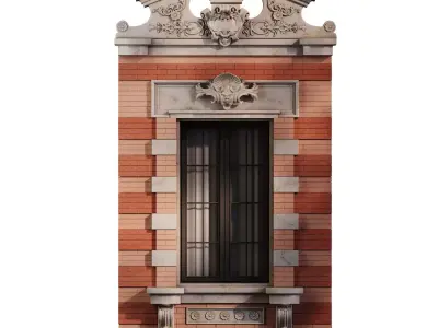 Classic Window Frame set 925 Low-poly 3D model