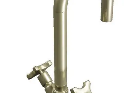 Classic Brass Mixer Faucet Low-poly 3D model