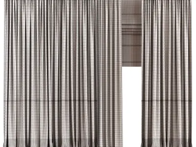 Curtain For interior N091 Low-poly 3D model