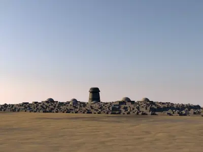 Arab-style city Low-poly 3D model