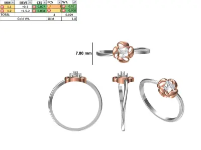 Women Light Weight Ring STL OBJ FBX JCD Details 3D print model purchase