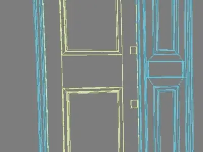 Door 25 wooden Low-poly 3D model