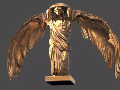 Greek Sculpted statue Winged pillar  3D model