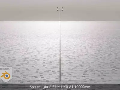 Street Light 6 F2 M1 K0 A1 10000mm  Low-poly 3D model