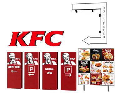 KFC outdoor equipment Low-poly 3D model