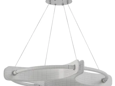 Four Acrylics Round Chandelier Low-poly 3D model