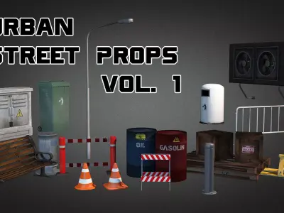 Urban Street Props Vol 1 Low-poly 3D model