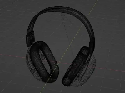Cute Headphones Low-poly 3D model